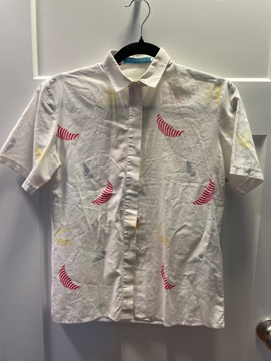 Cacharel Other - Vintage French Short-Sleeve Printed Button-Up Shirt - Cacharel Size XS